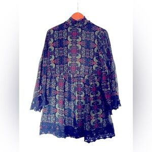 Sea Gypsies | Anthropologie Long Sleeve Mini Floral Dress | Size Large